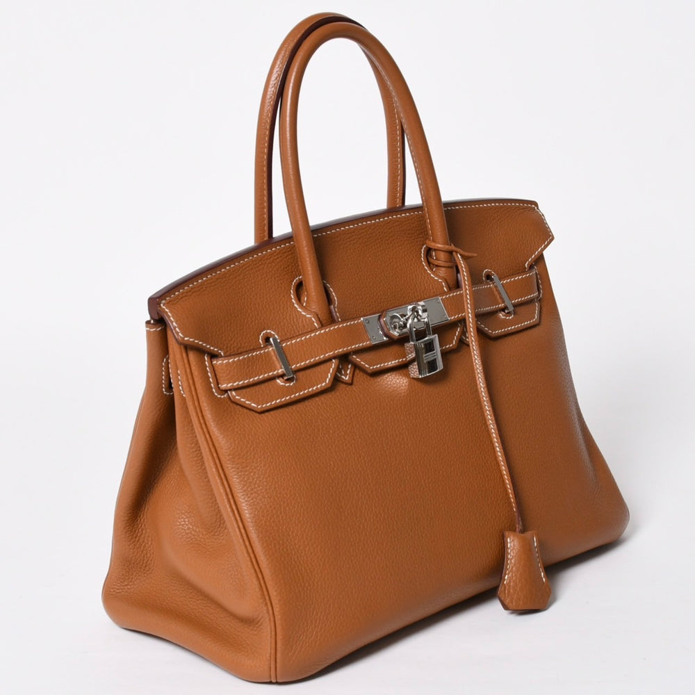 極美品 HERMES エルメス BIRKIN 30 バーキン30 ハンドバッグ ゴールド トリヨンクレマンス SV金具 □K刻印 2007年製 内縫い 中古 4a008924
