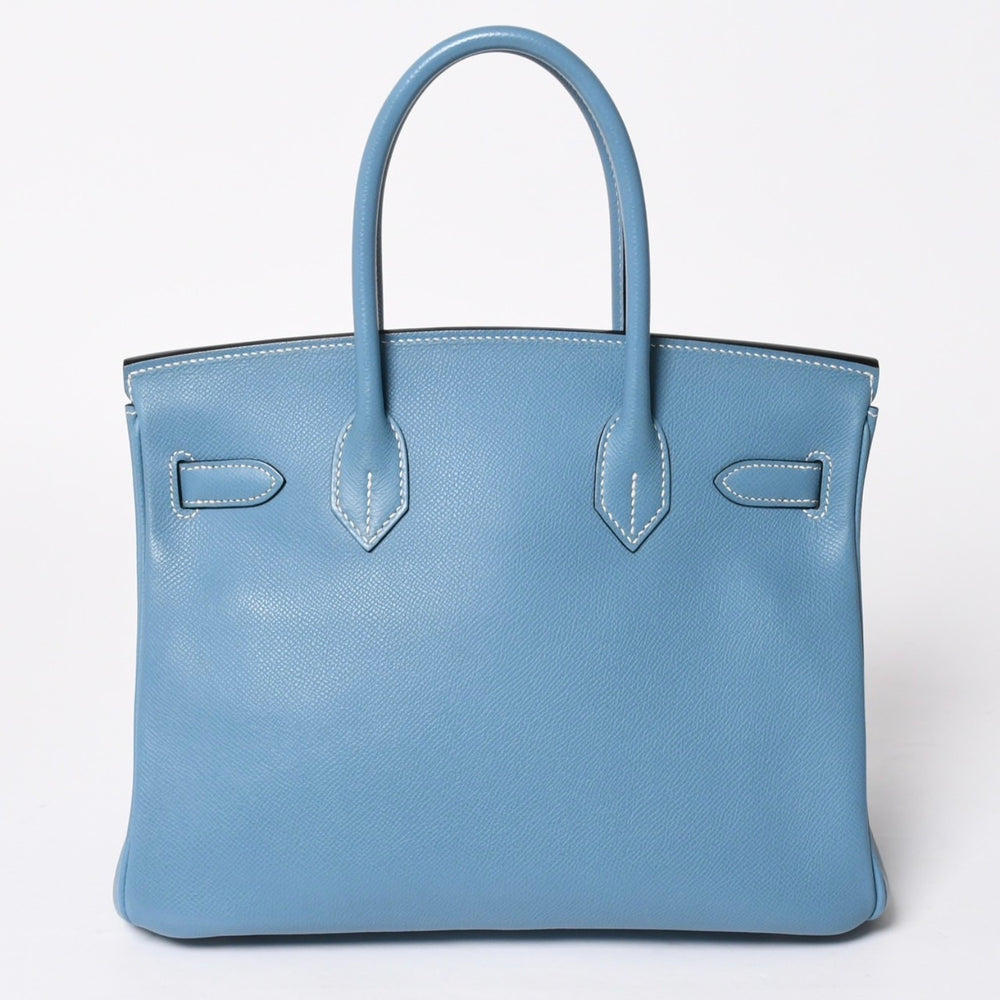 極美品 HERMES エルメス BIRKIN 30 バーキン30 ハンドバッグ ブルージーン ヴォーエプソン SV金具 □J刻印 2006年製 内縫い 中古 4a008925