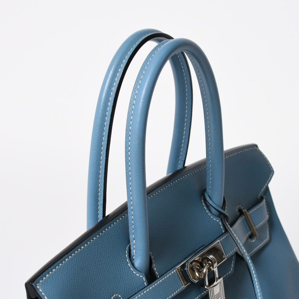 極美品 HERMES エルメス BIRKIN 30 バーキン30 ハンドバッグ ブルージーン ヴォーエプソン SV金具 □J刻印 2006年製 内縫い 中古 4a008925