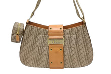 画像をギャラリービューアに読み込む, CHRISTIAN DIOR クリスチャンディオール ワンショルダーバッグ ストリートシック トロッターライン ベージュ ブラウン ゴールド金具 美品 中古 4b007744