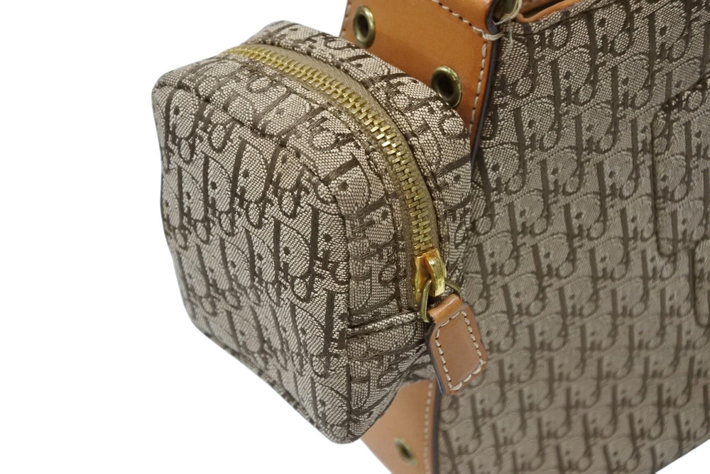 CHRISTIAN DIOR Christian Dior One Shoulder Bag Street Chic Trotter Line Beige Brown Gold Hardware Good Condition Used 4b007744