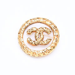極美品 CHANEL シャネル ココマーク ブローチ 重量約23.3g 93A刻印 GP メタル ゴールド ガラス ヴィンテージ 中古 4c069693