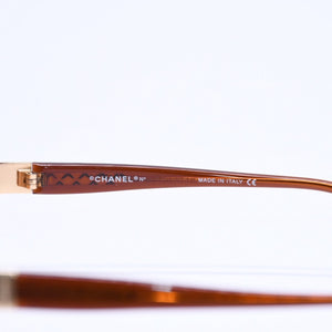 CHANEL シャネル サングラス シームレス ゴールド金具 オレンジ ブラウン 4019 138/60 120 美品 中古 4a004996