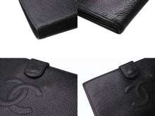 画像をギャラリービューアに読み込む, CHANEL シャネル 二つ折り長財布 ロングウォレット 8番台 ココマーク キャビアスキン ブラック フランス製 ゴールド金具 美品 中古 4c068516