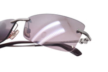 画像をギャラリービューアに読み込む, DOLCE&amp;GABBANA ドルチェ&amp;ガッバーナ リムレス サングラス メガネ ロゴ ラインストーン メタル パープル シルバー金具 美品 中古 4b001657