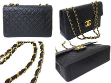 Load image into Gallery viewer, CHANEL シャネル デカマトラッセ チェーンショルダーバッグ シングルフラップ 2番台 ブラック ゴールド金具 美品 中古 4b000173