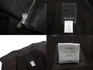 SEAN JOHN ショーンジョン レザージャケット サイズXL ブラウン ジップアップ 美品 中古 4c032855