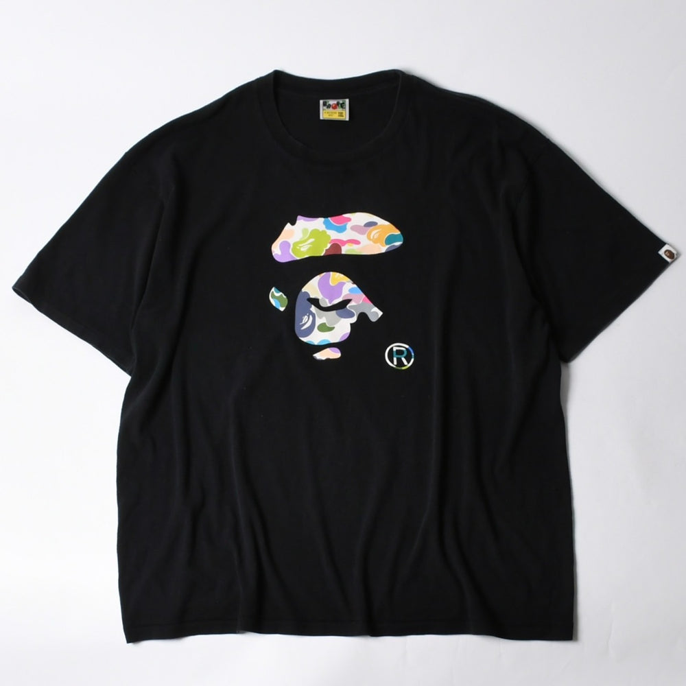 A BATHING APE アベイシングエイプ BAPE ベイプ 半袖 Tシャツ マルチカモ柄 サイズ3XLブラック 美品 中古 4a007403
