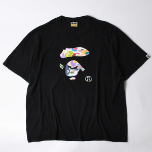 A BATHING APE アベイシングエイプ BAPE ベイプ 半袖 Tシャツ マルチカモ柄 サイズ3XLブラック 美品 中古 4a007403