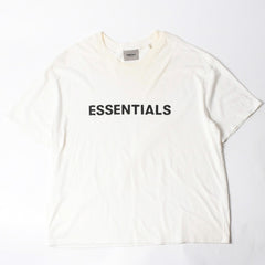ESSENTIALS エッセンシャル FEAR OF GOD フィアオブゴッド ロゴ 半袖Tシャツ コットン ホワイト ブラック サイズXL 良品 中古 4a007428