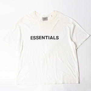 ESSENTIALS エッセンシャル FEAR OF GOD フィアオブゴッド ロゴ 半袖Tシャツ コットン ホワイト ブラック サイズXL 良品 中古 4a007428