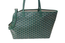 画像をギャラリービューアに読み込む, 新品同様 GOYARD ゴヤール シアン グリ ペット用バッグ CHIENGPMLTY09CL09P グリーン PVC レザー シルバー金具 中古 4c050625
