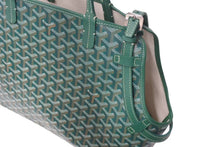 画像をギャラリービューアに読み込む, 新品同様 GOYARD ゴヤール シアン グリ ペット用バッグ CHIENGPMLTY09CL09P グリーン PVC レザー シルバー金具 中古 4c050625