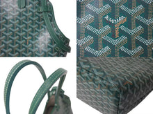 画像をギャラリービューアに読み込む, 新品同様 GOYARD ゴヤール シアン グリ ペット用バッグ CHIENGPMLTY09CL09P グリーン PVC レザー シルバー金具 中古 4c050625