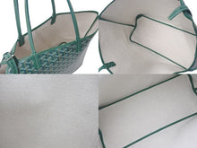 Load image into Gallery viewer, 新品同様 GOYARD ゴヤール シアン グリ ペット用バッグ CHIENGPMLTY09CL09P グリーン PVC レザー シルバー金具 中古 4c050625