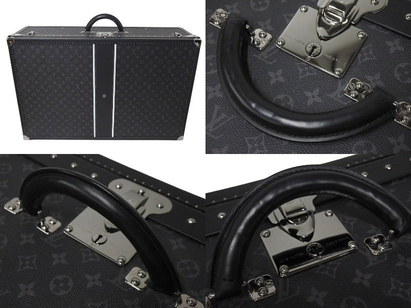 Very Good Condition LOUIS VUITTON × FRAGMENT Louis Vuitton Fragment Trunk Alzer 80 Monogram Eclipse Black PVC Leather Hiroshi Fujiwara Used 4c053246