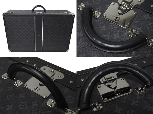 Very Good Condition LOUIS VUITTON × FRAGMENT Louis Vuitton Fragment Trunk Alzer 80 Monogram Eclipse Black PVC Leather Hiroshi Fujiwara Used 4c053246