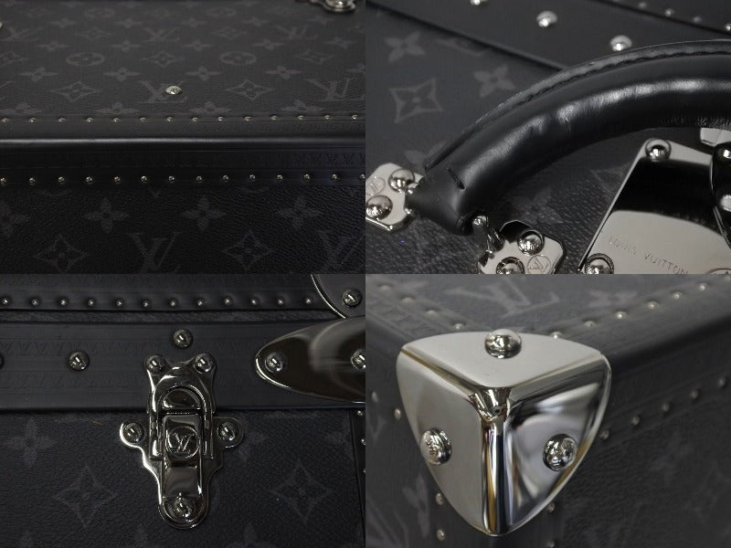 Very Good Condition LOUIS VUITTON × FRAGMENT Louis Vuitton Fragment Trunk Alzer 80 Monogram Eclipse Black PVC Leather Hiroshi Fujiwara Used 4c053246