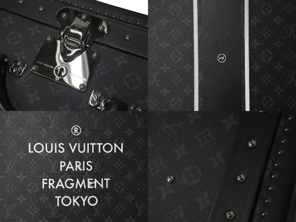 Very Good Condition LOUIS VUITTON × FRAGMENT Louis Vuitton Fragment Trunk Alzer 80 Monogram Eclipse Black PVC Leather Hiroshi Fujiwara Used 4c053246