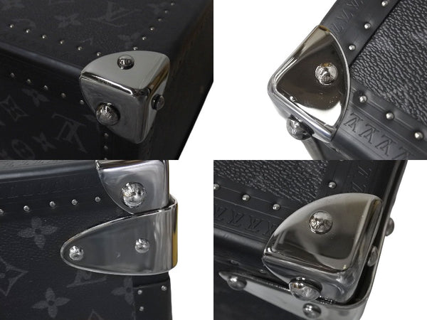 Very Good Condition LOUIS VUITTON × FRAGMENT Louis Vuitton Fragment Trunk Alzer 80 Monogram Eclipse Black PVC Leather Hiroshi Fujiwara Used 4c053246