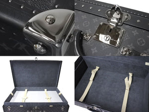 Very Good Condition LOUIS VUITTON × FRAGMENT Louis Vuitton Fragment Trunk Alzer 80 Monogram Eclipse Black PVC Leather Hiroshi Fujiwara Used 4c053246