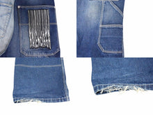 画像をギャラリービューアに読み込む, BALENCIAGA バレンシアガ 22SS JEAN 50/50 デニムパンツ ジーンズ 662758 サイズXXS 2トーン ドッキング 刺繍ロゴ 良品 中古 4c053545