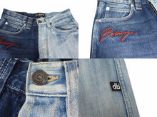 画像をギャラリービューアに読み込む, BALENCIAGA バレンシアガ 22SS JEAN 50/50 デニムパンツ ジーンズ 662758 サイズXXS 2トーン ドッキング 刺繍ロゴ 良品 中古 4c053545