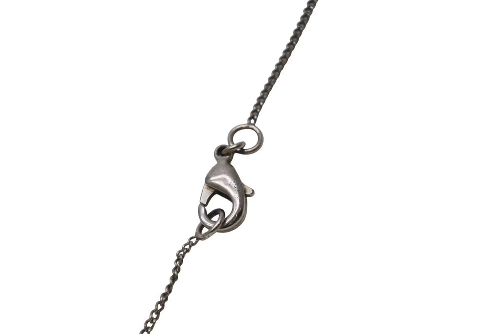 CHANEL Necklace Coco Mark Accessory 13P Engraved Metal Square Stone Silver 5.6g Good Condition Used 4c053612