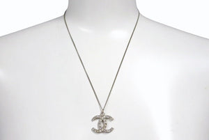 CHANEL Necklace Coco Mark Accessory 13P Engraved Metal Square Stone Silver 5.6g Good Condition Used 4c053612