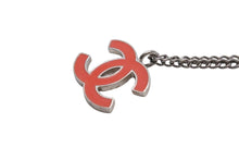 Load image into Gallery viewer, 極美品 CHANEL シャネル ココマーク ネックレス アクセサリー 04A刻印 メタル シルバー オレンジ 中古 4c055551