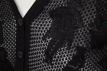 画像をギャラリービューアに読み込む, CHANEL シャネル カーディガン ブラック 黒 P21313V01305 シースルー ココシャネル レーヨン サイズ42 美品 中古 4c056008