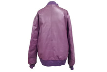 画像をギャラリービューアに読み込む, A BATHING APE アベイシングエイプ リバーシブル レザー ダウン ボンバー ジャケット パープル シルバー金具 美品 中古 4c058953