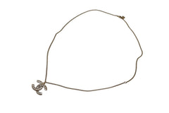 CHANEL Necklace Coco Mark Vintage Accessories F16V Engraved GP Square Stone Gold Good Condition Used 4c060796