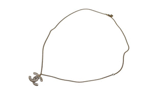 CHANEL Necklace Coco Mark Vintage Accessories F16V Engraved GP Square Stone Gold Good Condition Used 4c060796