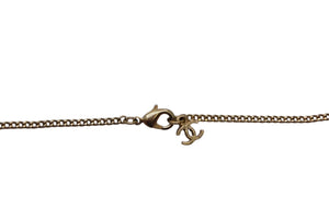 CHANEL Necklace Coco Mark Vintage Accessories F16V Engraved GP Square Stone Gold Good Condition Used 4c060796