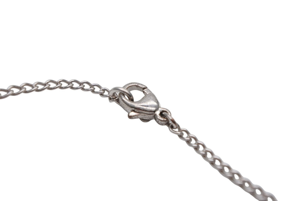 Very Good Condition CHANEL Coco Mark Punching Necklace 12g 03P Metal Silver Logo Accessory Good Condition Used 4c060917
