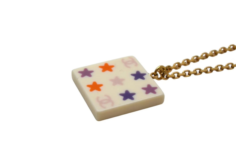 Very good condition CHANEL Coco mark necklace Star 03A stamp Weight approx. 10.5 GP Acrylic Gold Gold hardware Used 4c061146