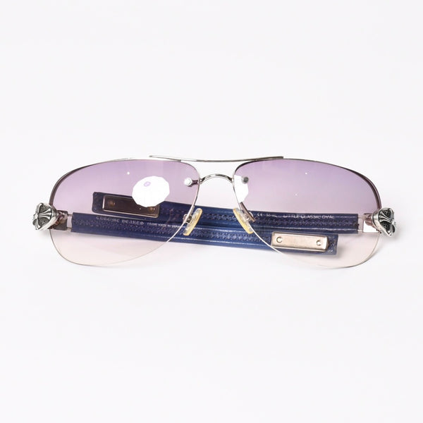 CHROME HEARTS クロムハーツ LITTLE CLASSIC OVAL リトルクラシックオーバルクロス サングラス SS-IRL シルバー925 美品 中古 4a004542