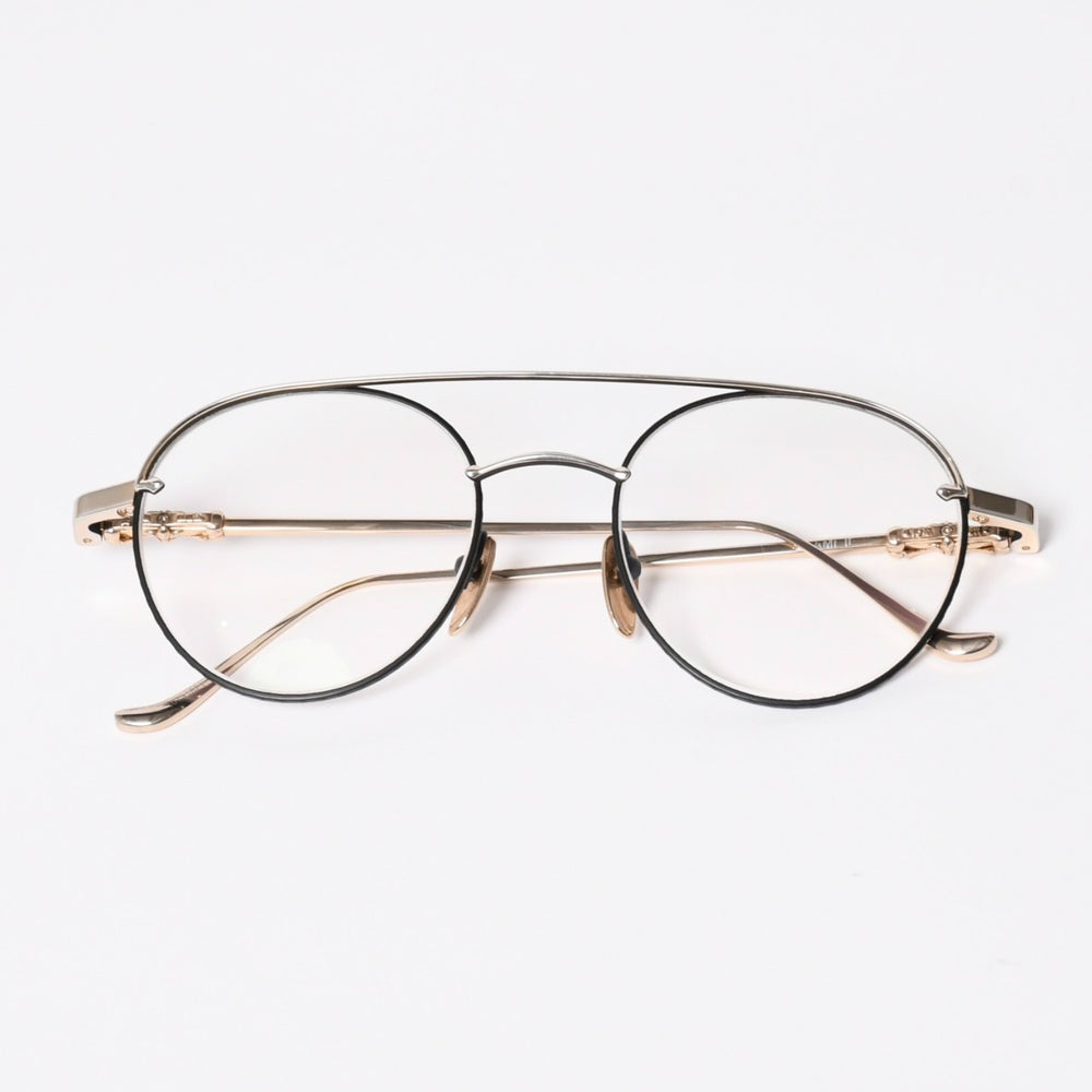 CHROME HEARTS ORALGAMI Ⅱ Date Glasses Eyewear CH Cross Decoration Metal GP Good Condition Used 4a004526