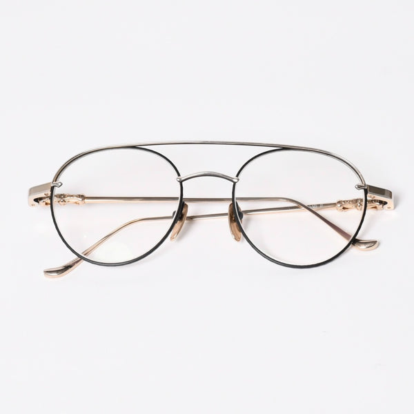 CHROME HEARTS クロムハーツ ORALGAMI Ⅱ オーラルガミ Ⅱ 伊達メガネ アイウェア CHクロス装飾 メタル GP 美品 中古 4a004526