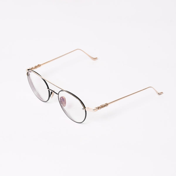 CHROME HEARTS クロムハーツ ORALGAMI Ⅱ オーラルガミ Ⅱ 伊達メガネ アイウェア CHクロス装飾 メタル GP 美品 中古 4a004526