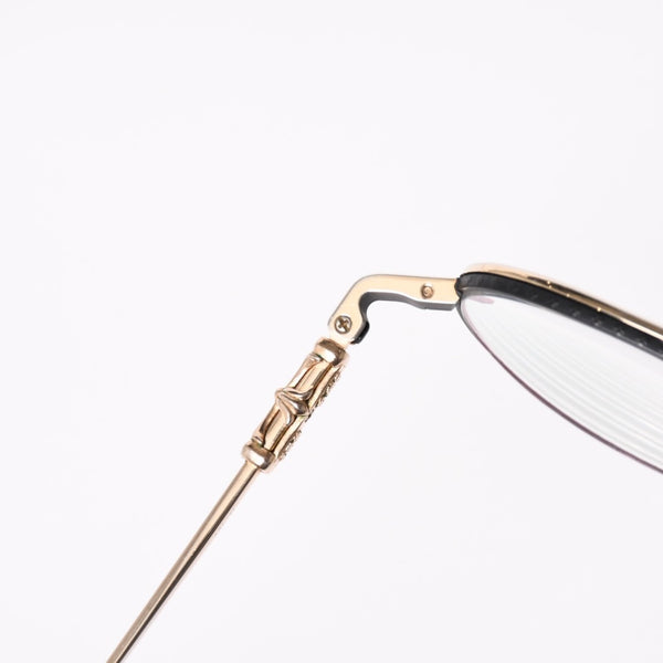CHROME HEARTS クロムハーツ ORALGAMI Ⅱ オーラルガミ Ⅱ 伊達メガネ アイウェア CHクロス装飾 メタル GP 美品 中古 4a004526
