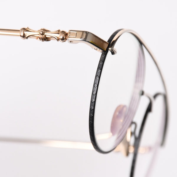 CHROME HEARTS クロムハーツ ORALGAMI Ⅱ オーラルガミ Ⅱ 伊達メガネ アイウェア CHクロス装飾 メタル GP 美品 中古 4a004526