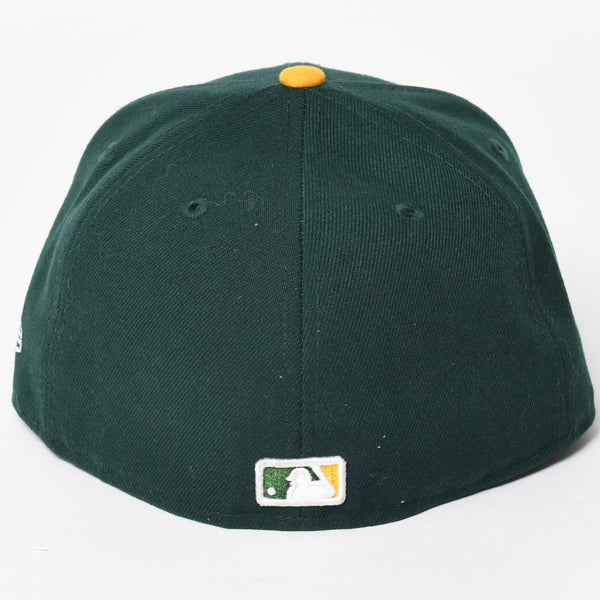 NEW ERA ニューエラ A’s キャップ サイズ7 4/1 57.7cm グリーン イエロー MLB オンフィールド オークランド・アスレチックス 美品 中古 4a004492