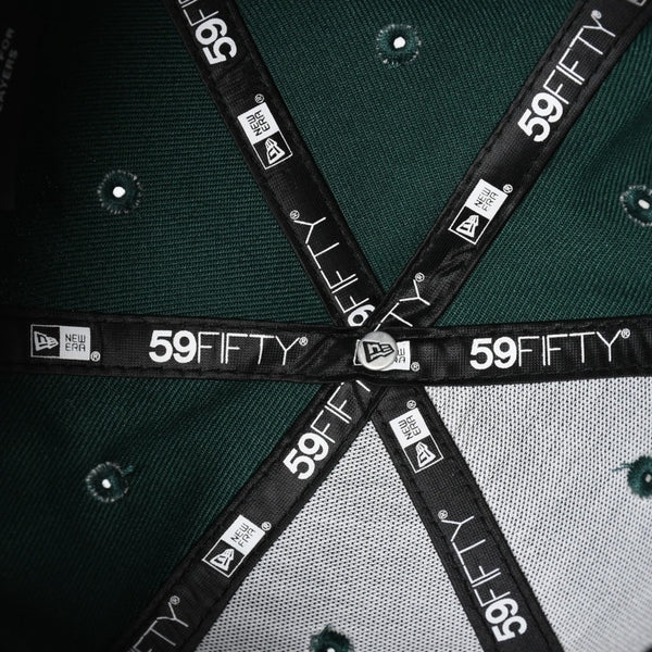 NEW ERA ニューエラ A’s キャップ サイズ7 4/1 57.7cm グリーン イエロー MLB オンフィールド オークランド・アスレチックス 美品 中古 4a004492