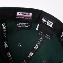 Load image into Gallery viewer, NEW ERA ニューエラ A’s キャップ サイズ7 4/1 57.7cm グリーン イエロー MLB オンフィールド オークランド・アスレチックス 美品 中古 4a004492