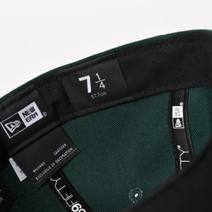 NEW ERA ニューエラ A’s キャップ サイズ7 4/1 57.7cm グリーン イエロー MLB オンフィールド オークランド・アスレチックス 美品 中古 4a004492