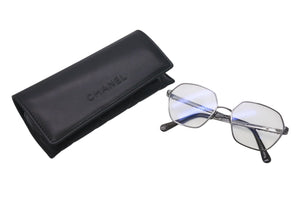 CHANEL シャネル クリアレンズ サングラス 2204-S サイズ53□16 140 ロゴ金具 メタル プラスチック スパンコール 美品 中古 4c061312