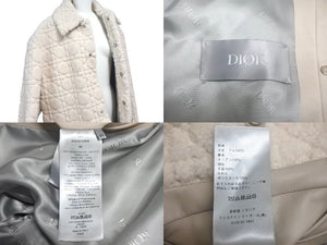 ChristianDior クリスチャンディオール リアルシープスキンボアブルゾン 243L421A0648 ウール ホワイト 50 美品 中古 4c062595