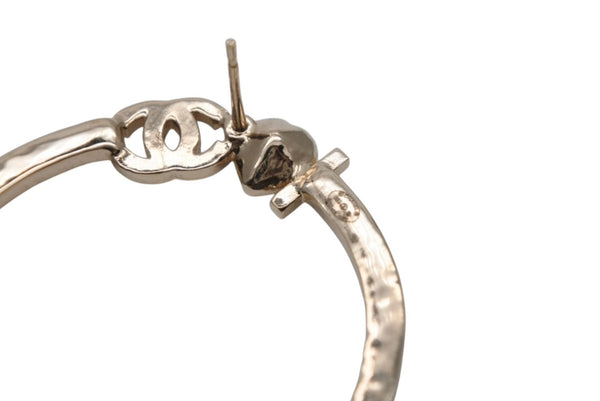 CHANEL シャネル I LOVE COCO ハートストーン ピアス 重量約13g B22B刻印 メタル ラインストーン ゴールド 両耳用 美品 中古 4c063557